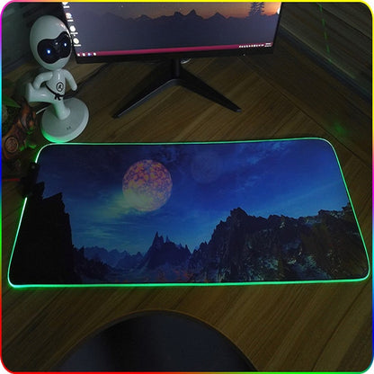 300x350x4mm F-01 Rubber Thermal Transfer RGB Luminous Non-Slip Mouse Pad(Colorful Brick) - Mouse Pads by buy2fix | Online Shopping UK | buy2fix