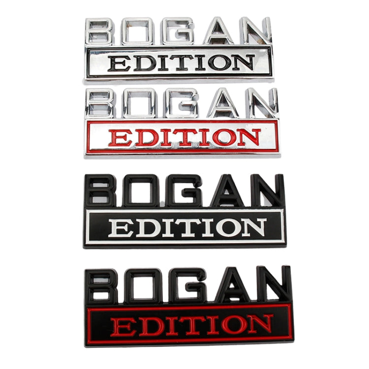 2 PCS Modified Side Door Metal Car Stickers Bogan Edition Label Leaf Board Nameplate Label(Black White) - Decorative Sticker by buy2fix | Online Shopping UK | buy2fix