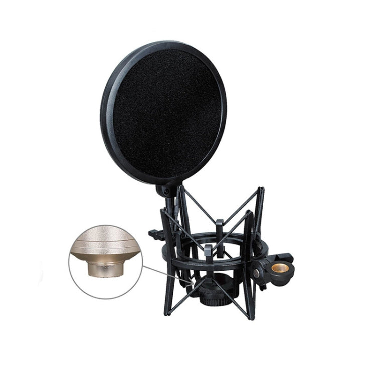 SH-101 Microphone Shockproof Bracket Condenser Microphone Blowout Cover Set(Black) - Consumer Electronics by buy2fix | Online Shopping UK | buy2fix