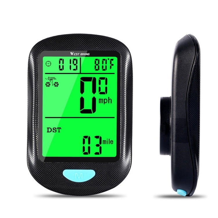 WEST BIKING Mountain Road Bike Wireless Code Meter Multi-Function Interface Riding Speedometer(Black) - Speedometers by WEST BIKING | Online Shopping UK | buy2fix