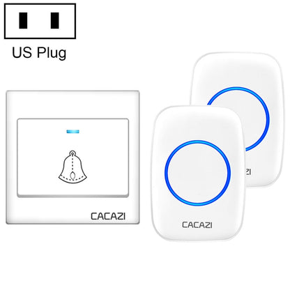 CACAZI H10 1 For 2 Home Wireless Music Doorbell without Battery, Plug:US Plug(White) - Security by CACAZI | Online Shopping UK | buy2fix