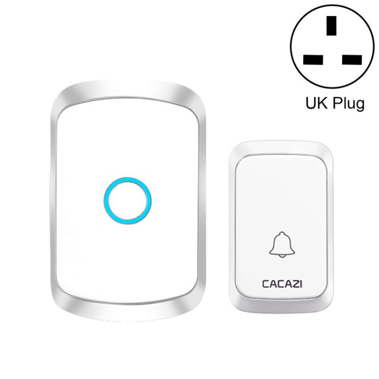 CACAZI A50 1 For 1 Wireless Music Doorbell without Battery, Plug:UK Plug(White) - Wireless Doorbell by CACAZI | Online Shopping UK | buy2fix