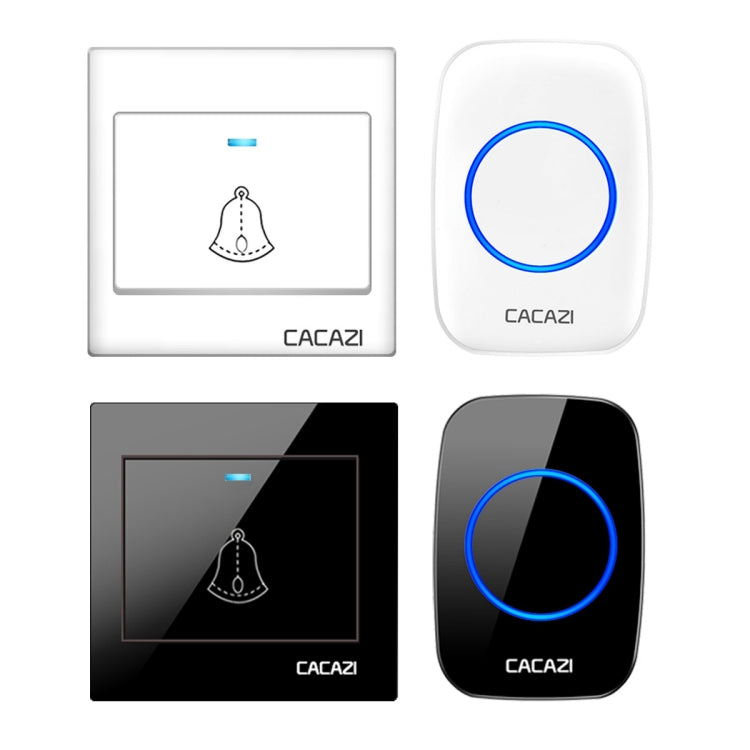 CACAZI H10 1 For 1 Wireless Smart Doorbell without Battery, Plug:US Plug(Black) - Wireless Doorbell by CACAZI | Online Shopping UK | buy2fix