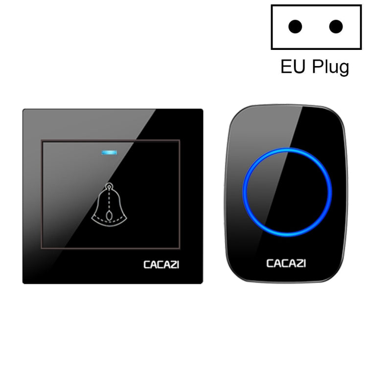 CACAZI H10 1 For 1 Wireless Smart Doorbell without Battery, Plug:EU Plug(Black) - Wireless Doorbell by CACAZI | Online Shopping UK | buy2fix