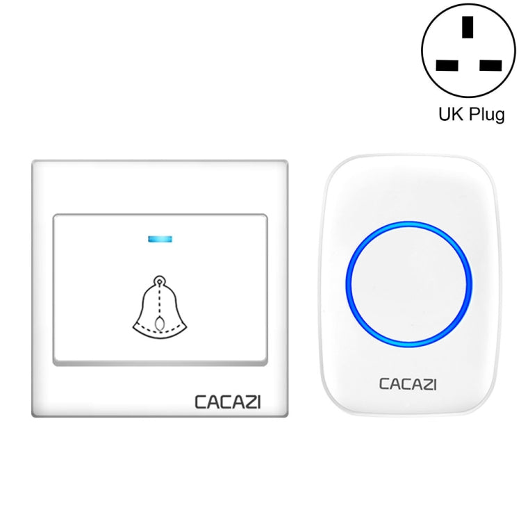 CACAZI H10 1 For 1 Wireless Smart Doorbell without Battery, Plug:UK Plug(White) - Wireless Doorbell by CACAZI | Online Shopping UK | buy2fix