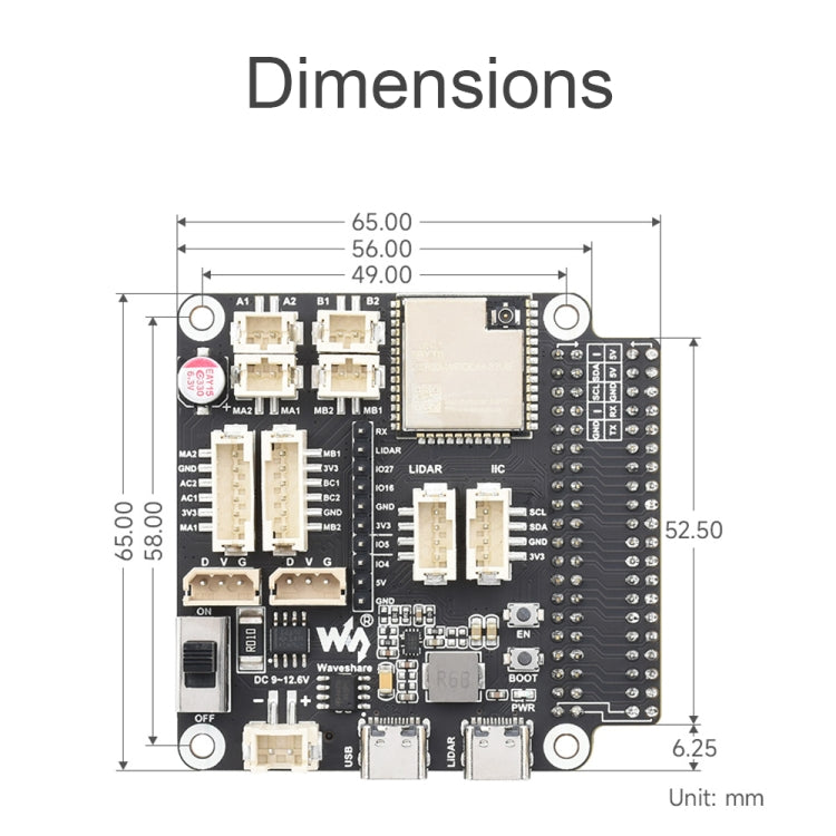 Waveshare 23730 ESP32 Multi-Functional General Driver Board For Robots, Supports WIFI/Bluetooth/ESP-NOW - Consumer Electronics by Waveshare | Online Shopping UK | buy2fix