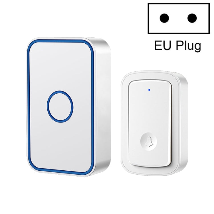 CACAZI A19 1 For 1 Wireless Music Doorbell without Battery, Plug:EU Plug(White) - Wireless Doorbell by CACAZI | Online Shopping UK | buy2fix