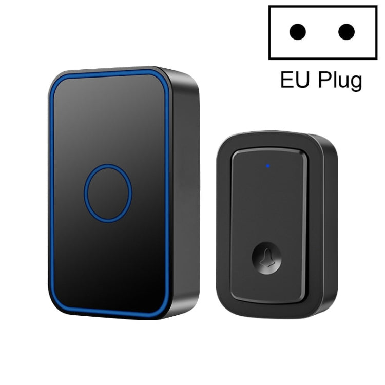 CACAZI A19 1 For 1 Wireless Music Doorbell without Battery, Plug:EU Plug(Black) - Security by CACAZI | Online Shopping UK | buy2fix