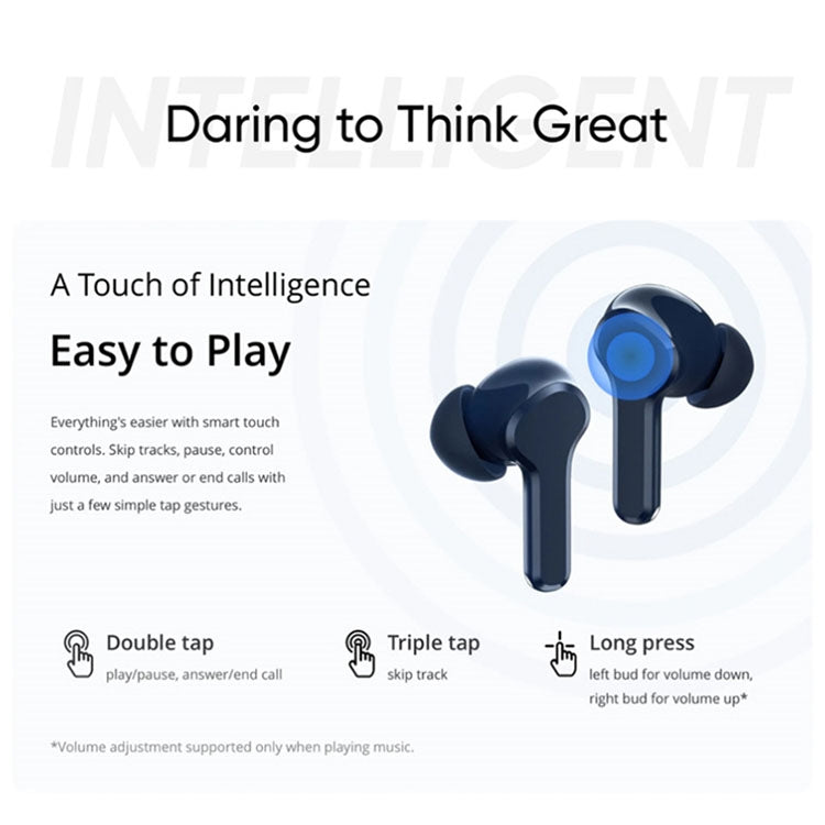 Realme Buds T100 AI ENC Smart Call Noise Reduction Wireless In-Ear Bluetooth Earphones(White) - Bluetooth Earphone by Realme | Online Shopping UK | buy2fix
