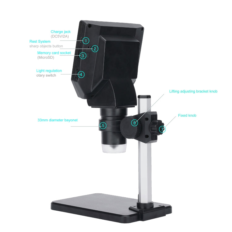 G1000 Digital Microscope HD Mobile Phone Repair Electron Microscope, Specification: Aluminum Alloy Bracket - Digital Microscope by buy2fix | Online Shopping UK | buy2fix