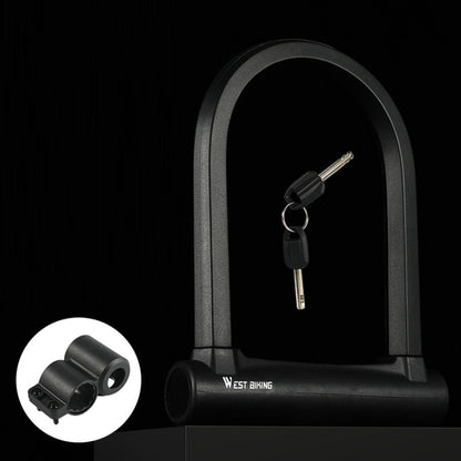WEST BIKING Extra Large U-Shaped Bicycle Key Anti-Theft Lock(Black) - Bicycle Locks & Bicycle Pumps by WEST BIKING | Online Shopping UK | buy2fix