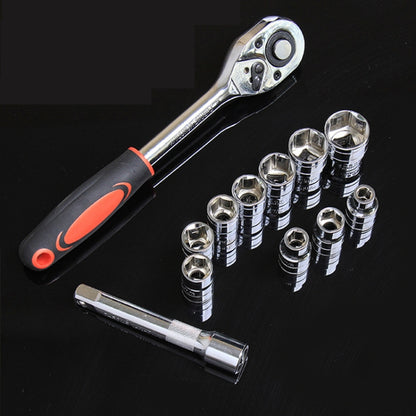 CY-0028 12 PCS/Set Auto Repair Tool Ratchet Quick Socket Wrench Hardware Box Combination, Model: 3/8 Middle Fly - In Car by buy2fix | Online Shopping UK | buy2fix