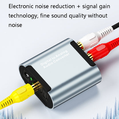 HW-25DA R/L Digital To Analog Audio Converter With 3.5mm Jack SPDIF Audio Decoder with Fiber Optic+USB Cable - RCA Adapter by buy2fix | Online Shopping UK | buy2fix