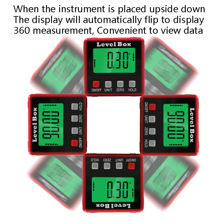 Precision Digital Inclinometer Electron Goniometers 4x90 Degree Magnetic Base Digital Protractor Angle Finder Bevel Box(Inclinationery) - Consumer Electronics by buy2fix | Online Shopping UK | buy2fix