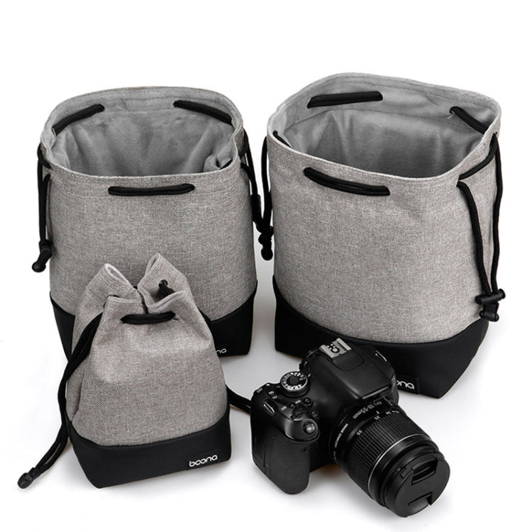 Baona Waterproof Micro SLR Camera Bag Protective Cover Drawstring Pouch Bag, Color: Small Gray - Camera Accessories by Baona | Online Shopping UK | buy2fix