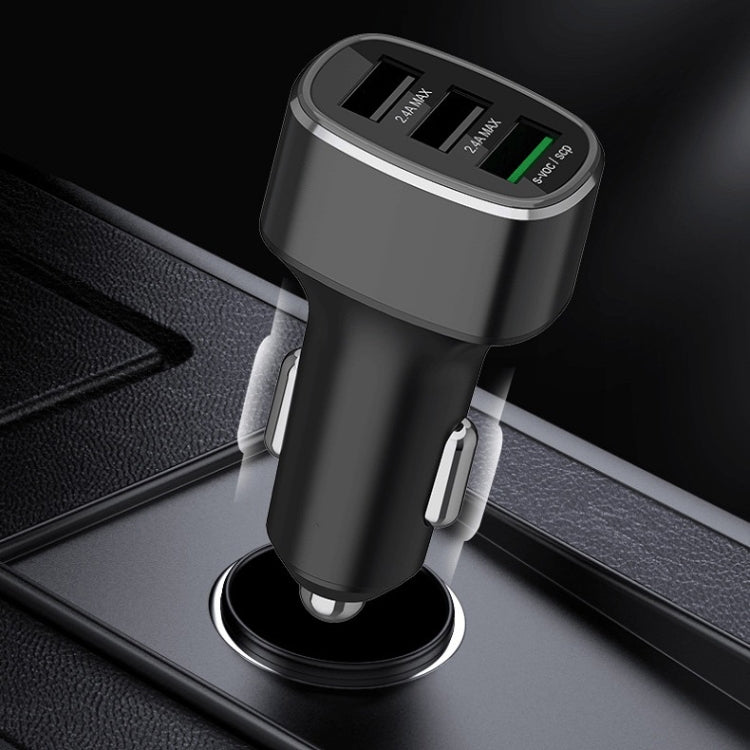 Three USB Ports Car Fast Charging Charger For Huawei/For OPPO/VIVO/OnePlus And Other Flash Charging, Model: GT780 Gray - In Car by buy2fix | Online Shopping UK | buy2fix