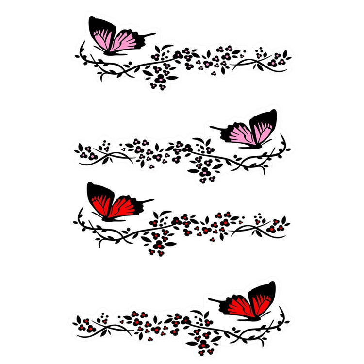 2 Pairs R729 Butterfly Flower Car Sticker Butterfly Love Flower Personality Engine Cover Body Decorative Sticker(Pink) - In Car by buy2fix | Online Shopping UK | buy2fix