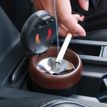 N17D Car Ashtray Arc Spot Tobacco With Lamp and Cover Car Ashtray(Silver) - In Car by buy2fix | Online Shopping UK | buy2fix