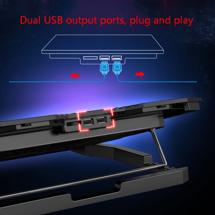 ICE COOREL K5 Laptop Radiator Computer Cooling Bracket, Colour: Touch Version (Black Red) - Computer & Networking by ICE COOREL | Online Shopping UK | buy2fix