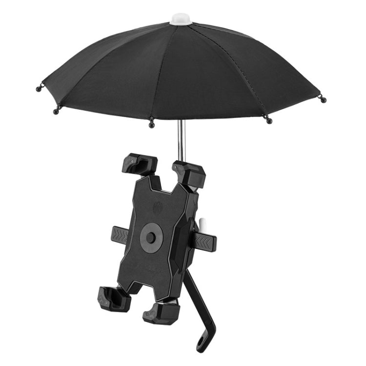 CYCLINGBOX Bicycle Mobile Phone Bracket With Parasol Rider Mobile Phone Frame, Style: Rearview Mirror Installation (Black) - Outdoor & Sports by CYCLINGBOX | Online Shopping UK | buy2fix