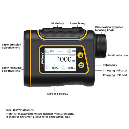 SNDWAY Rangefinder Instrument Outdoor Telescope Golf Measuring Instrument, Model: SW800B 800m - Laser Rangefinder by SNDWAY | Online Shopping UK | buy2fix