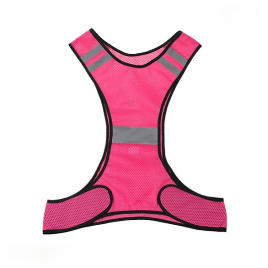 Sports Reflective Vest Night Running Outdoor Reflective Clothing Traffic Safety Reflective Vest,Style: Without Led(Pink) - In Car by buy2fix | Online Shopping UK | buy2fix