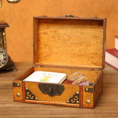 Antique Distressed Cosmetic Storage Box Dressing Table Props For Shooting Scenes，Specification： 6281-01GK02 Red + Lock - Camera Accessories by buy2fix | Online Shopping UK | buy2fix