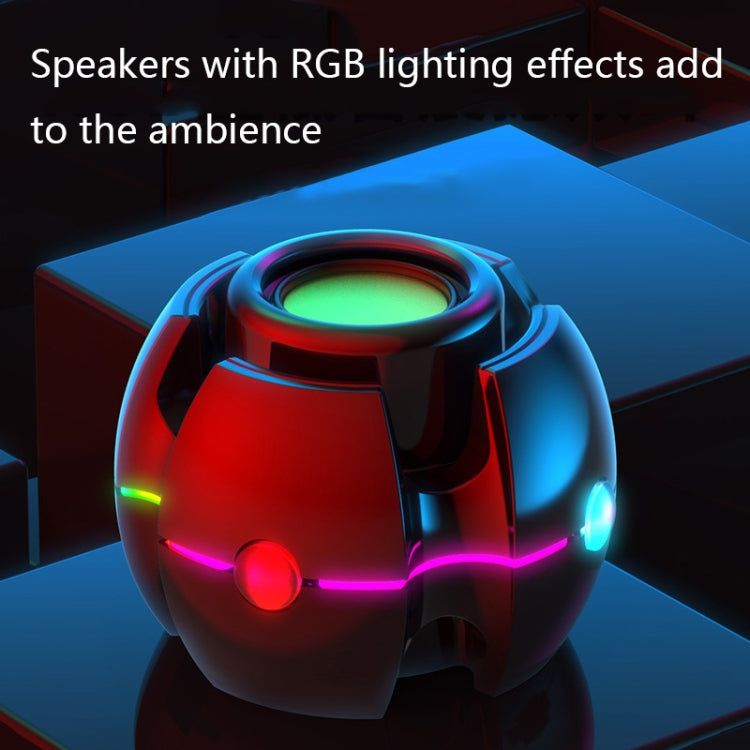 RGB Light Effect Gyro Shape Wireless Bluetooth Audio(Black) - Mini Speaker by buy2fix | Online Shopping UK | buy2fix