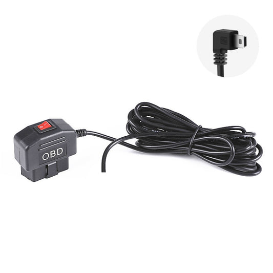 H508 OBD Car Charger Driving Recorder Power Cord 12/24V To 5V With Switch Low Pressure Protection Line, Specification: Mini Right Elbow - In Car by buy2fix | Online Shopping UK | buy2fix