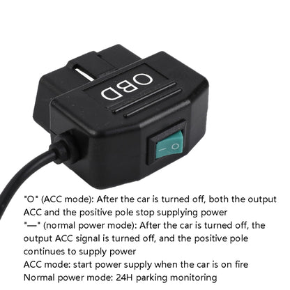 H507 Driving Recorder OBD Step-down Line Car ACC Three-Core Power Cord 12/24V To 5V 3A Low Pressure Protection Line, Specification: Mini Straight - In Car by buy2fix | Online Shopping UK | buy2fix