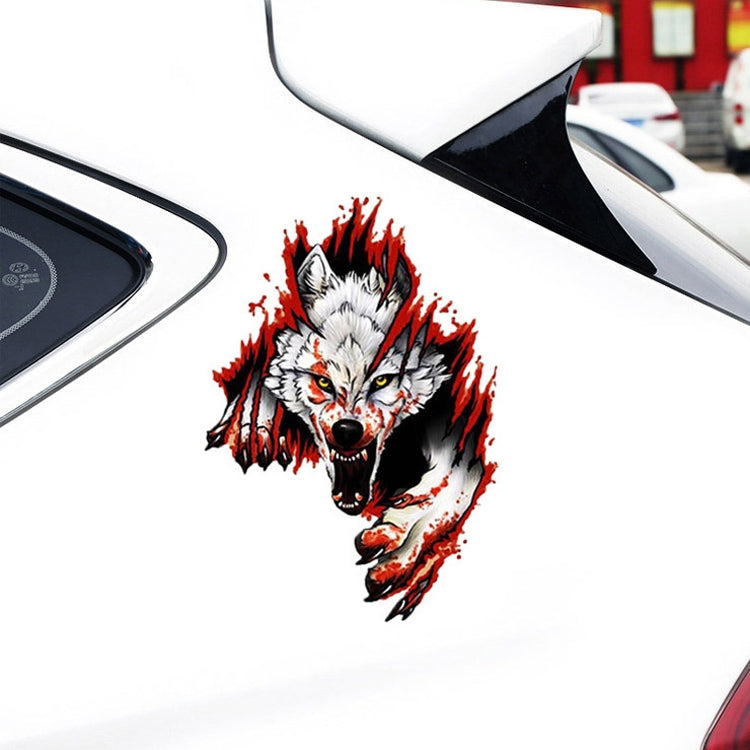 4 PCS 3D Realistic Wolf Head Hood Door Car Body Decoration Stickers Scratches Cover Waterproof Car Stickers(Wolf Head Right) - In Car by buy2fix | Online Shopping UK | buy2fix