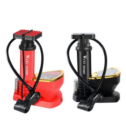 WEST BIKING Portable Mountain Bike Foot Pump With Barometer(118 Red) - Bicycle Locks & Bicycle Pumps by WEST BIKING | Online Shopping UK | buy2fix