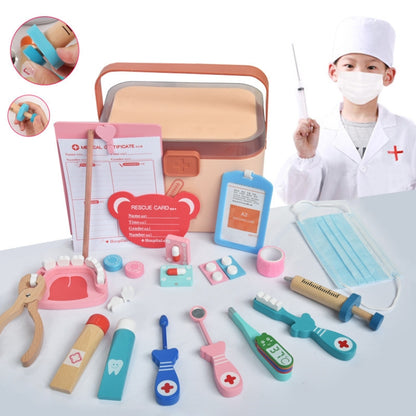 Children Wooden Simulation Medicine Box Pretend Play Toy, Colour: 25 PCS (Pink) - Pretend Play Toys by buy2fix | Online Shopping UK | buy2fix