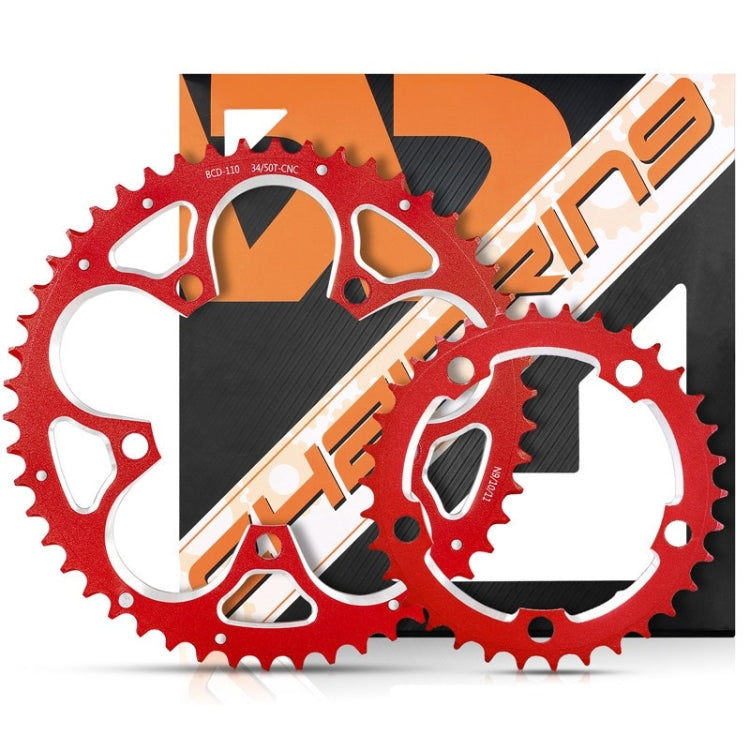 WEST BIKING 34T-50T Road Bike Racing Folding Chainwheel(Red) - Outdoor & Sports by WEST BIKING | Online Shopping UK | buy2fix