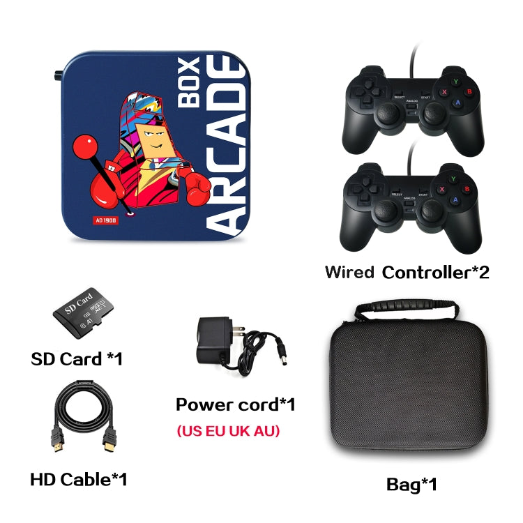 Arcade Box 128G Wired Video Game Machine Box 4K HD Display For PS1/PSP/N64/DC, AU Plug - Pocket Console by buy2fix | Online Shopping UK | buy2fix