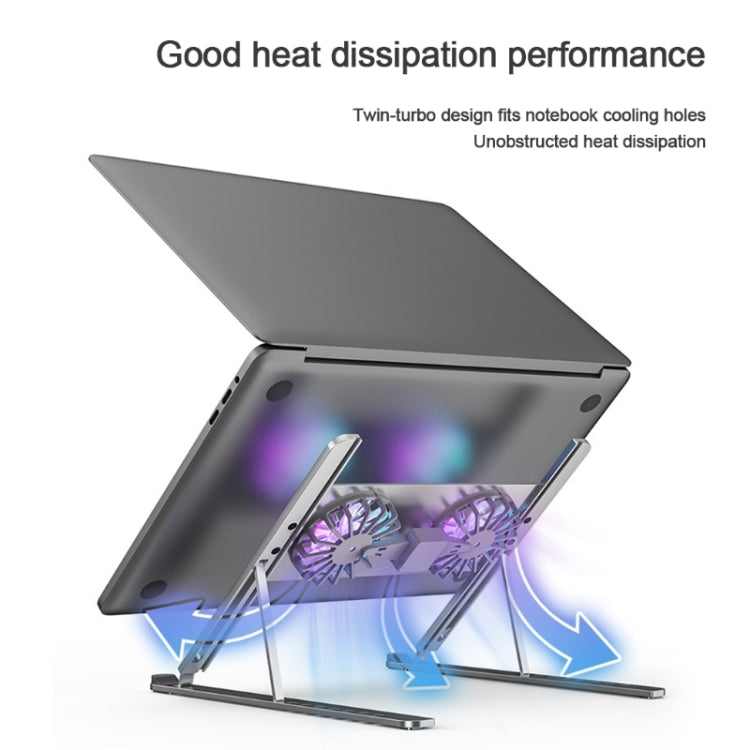 BONERUY P11F Notebook Cooling Bracket Fan Aluminum Alloy Radiator, Colour:  Silver with Type-C Cable - Computer & Networking by BONERUY | Online Shopping UK | buy2fix