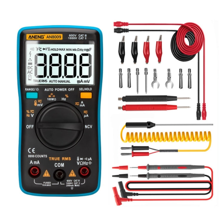 ANENG AN8009 NVC Digital Display Multimeter, Specification: Standard with Cable(Blue) - Consumer Electronics by ANENG | Online Shopping UK | buy2fix