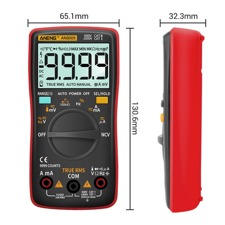 ANENG AN8009 NVC Digital Display Multimeter, Specification: Standard with Cable(Blue) - Consumer Electronics by ANENG | Online Shopping UK | buy2fix