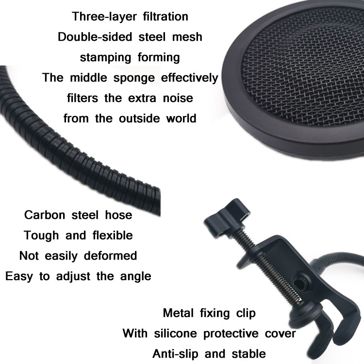 TEYUN PS-3 Microphone Live Recording Noise Reduction Blowout Cover(Black) - Consumer Electronics by TEYUN | Online Shopping UK | buy2fix