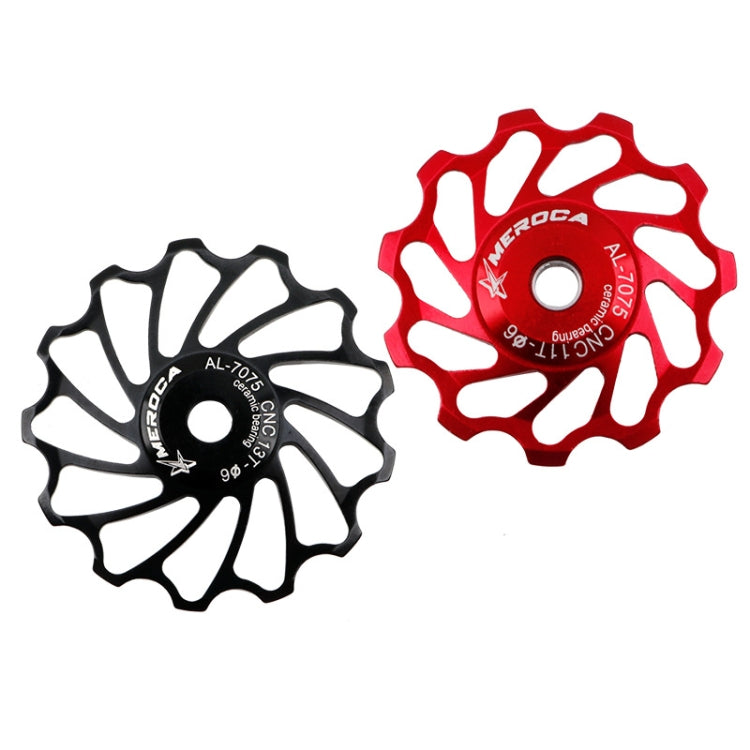 MEROCA Ceramic Bearing Mountain Bike Guide Wheel(13T Red) - Outdoor & Sports by MEROCA | Online Shopping UK | buy2fix