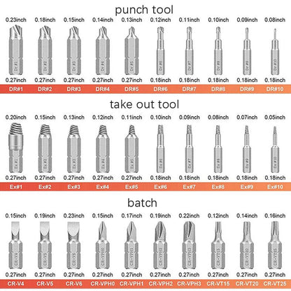 33 PCS / Set  Broken Wire Extractor Set High-Speed Steel Damage Screw Disassembly Tool - Screws by buy2fix | Online Shopping UK | buy2fix