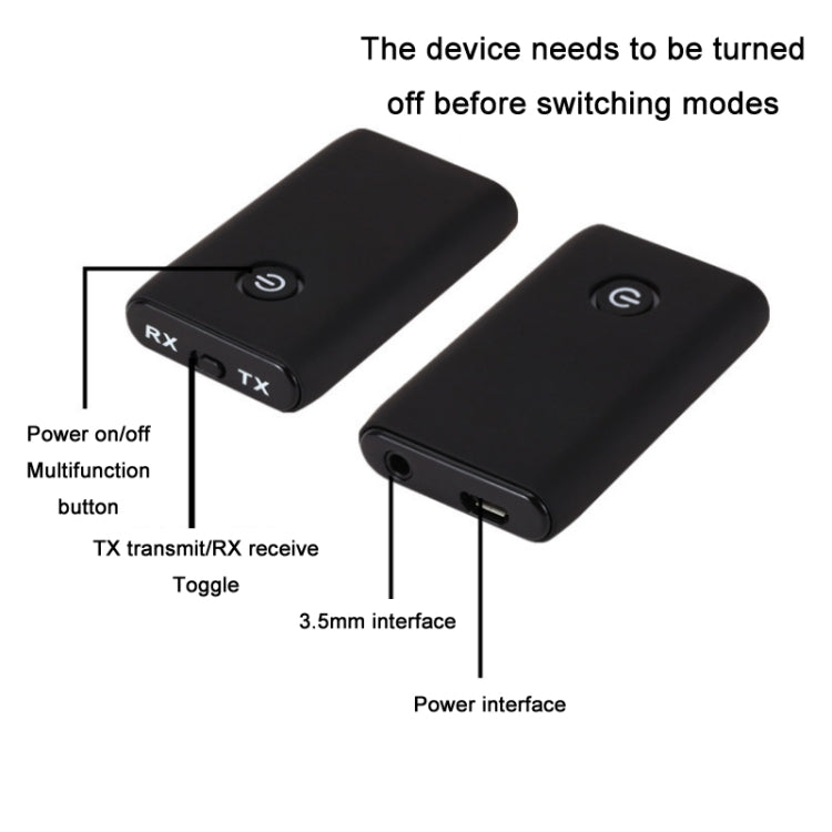 B109S Bluetooth 5.0 Transmitter Receiver Suitable For 3.5MM Computer/TV/Speaker - Apple Accessories by buy2fix | Online Shopping UK | buy2fix