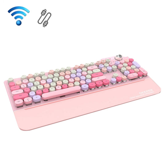 Mofii GEEZER G7 107 Keys Wired / Wireless / Bluetooth Three Mode Mechanical Keyboard, Cable Length: 1.5m(Barbie Pink) - Wireless Keyboard by Mofii | Online Shopping UK | buy2fix