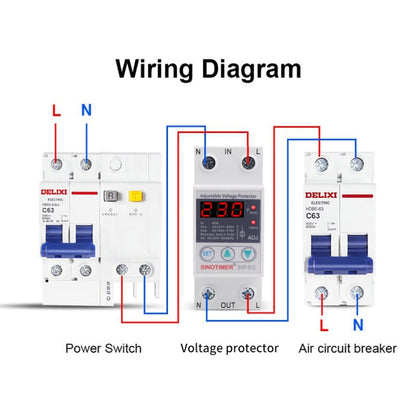 SINOTIMER SVP-912 Adjustable Self-resetting Intelligent Under-voltage Protector, Current: 63A - Other Tester Tool by SINOTIMER | Online Shopping UK | buy2fix