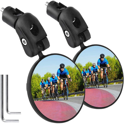 2 PCS Bicycle Convex Rearview Mirror Large View 360 Degree Rotating Mirror - View Mirrors by buy2fix | Online Shopping UK | buy2fix