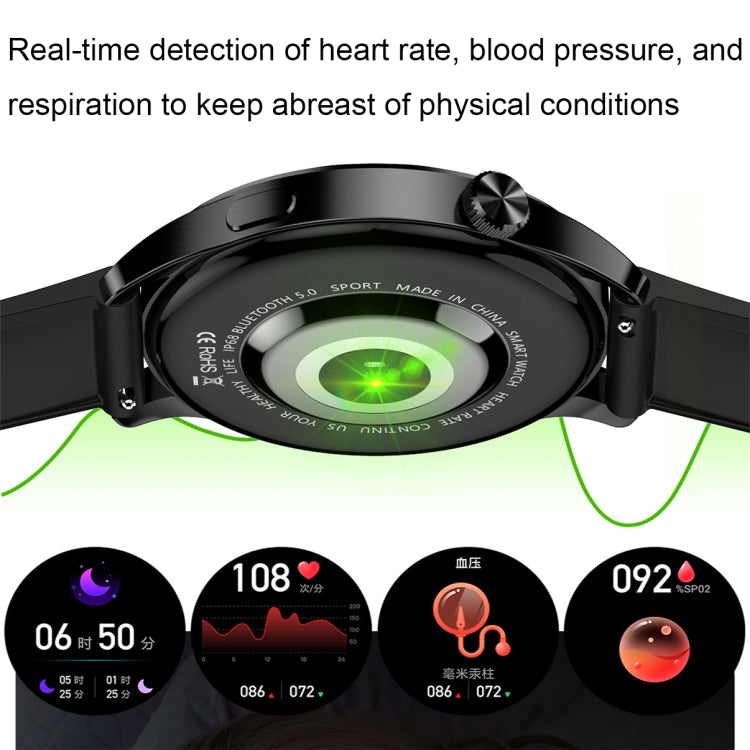 HD2 1.32 Inch Heart Rate Detection Smart Watch(Silver + Steel) - Smart Wear by buy2fix | Online Shopping UK | buy2fix