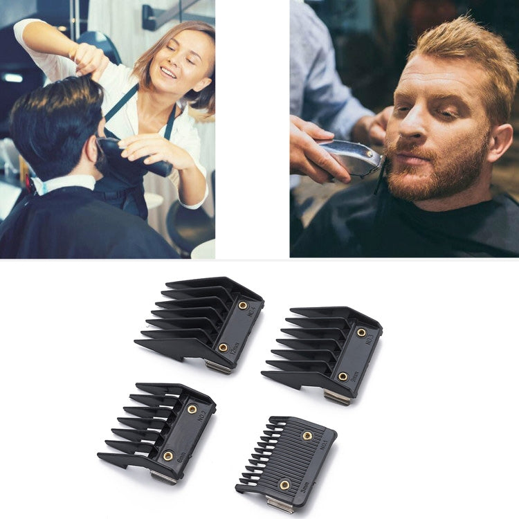 4 In 1 Hair Clipper Limit Comb Barber Tool Accessories(Black) - Hair Trimmer by buy2fix | Online Shopping UK | buy2fix