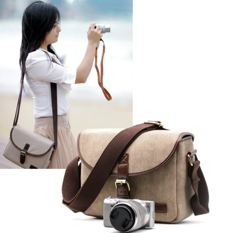 Casual SLR Camera Canvas Crossbody Bag(Gray) - Camera Accessories by buy2fix | Online Shopping UK | buy2fix