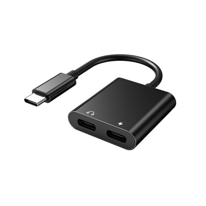 2 In 1 Type-C/USB-C PD 60W Digital Audio Adapter, Spec: 2-Type-C (Black) - Type-C Adapter by buy2fix | Online Shopping UK | buy2fix