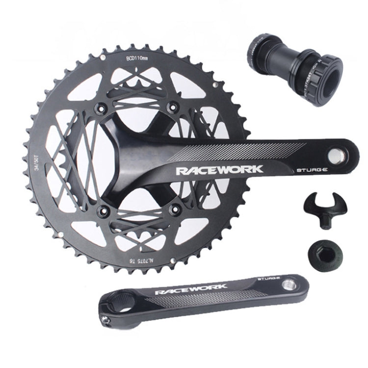 RACEWORK RKRFA Road Bike Aluminum Alloy 22-speed Crankset, Spec: 53-39T with BB - Bicycle Chains & Rounds by RACEWORK | Online Shopping UK | buy2fix